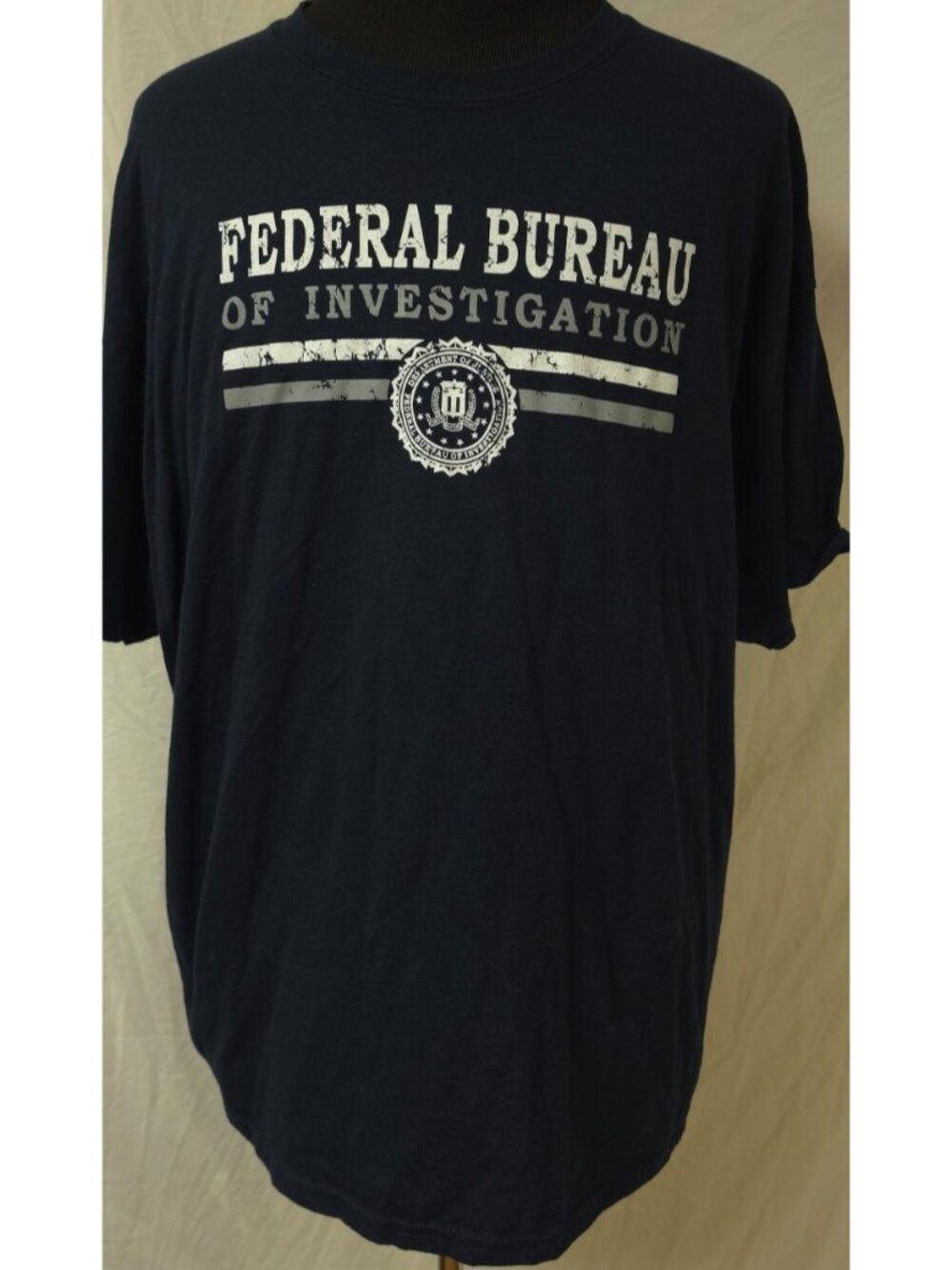 Federal Bureau of Investigation FBI 3XL Blue Distressed Graphic T-Shirt Gildan